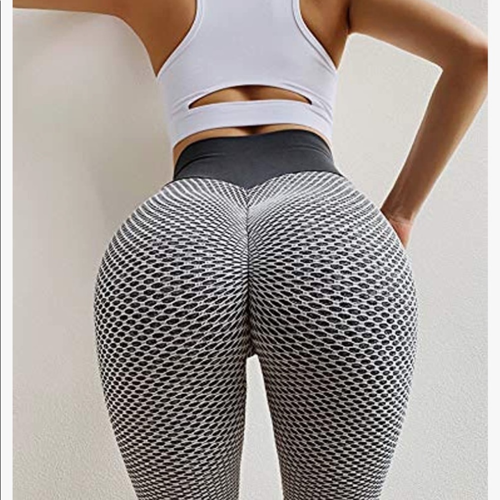 Grey butt lifting high waisted leggings - Picture 7 of 8